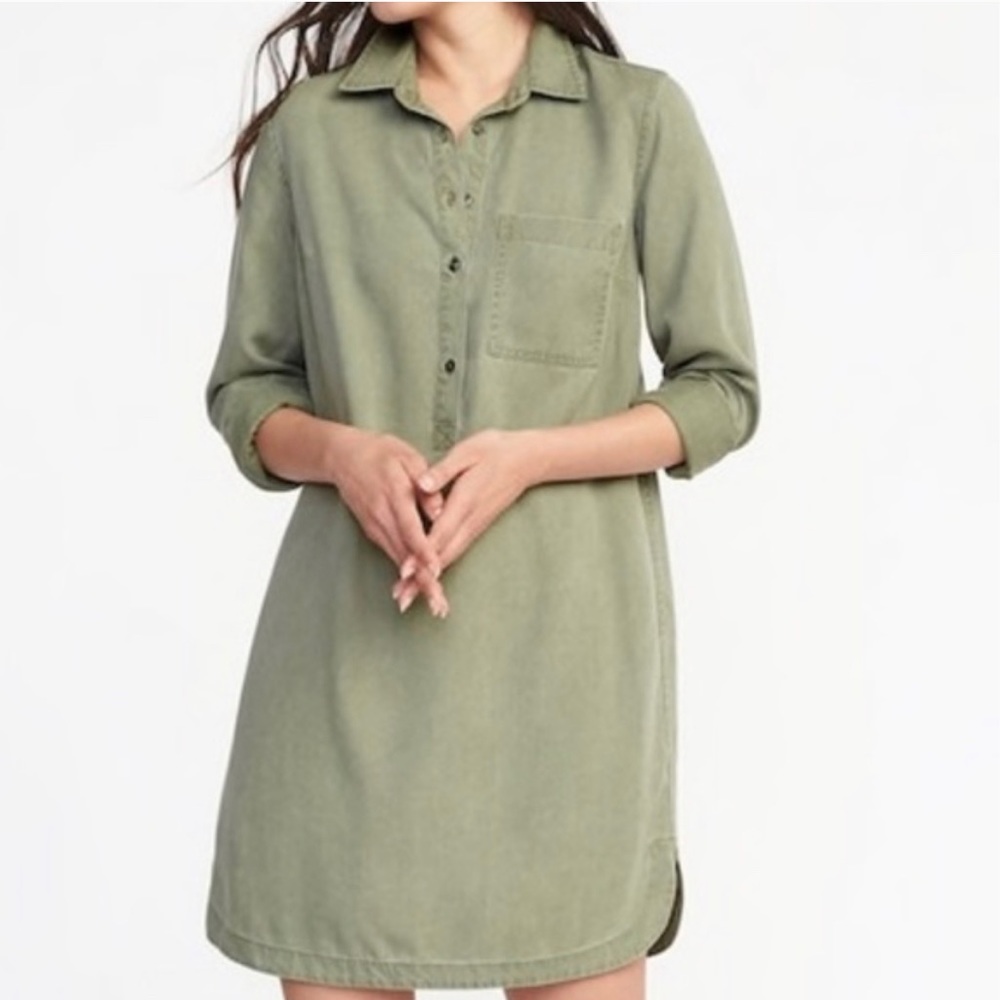 Old Navy green shirt dress